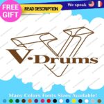 Fits V-Drums  Decals Stickers Vinyl Replacement Band Percussion Bass V Drum - Image 24