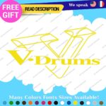 Fits V-Drums  Decals Stickers Vinyl Replacement Band Percussion Bass V Drum - Image 5