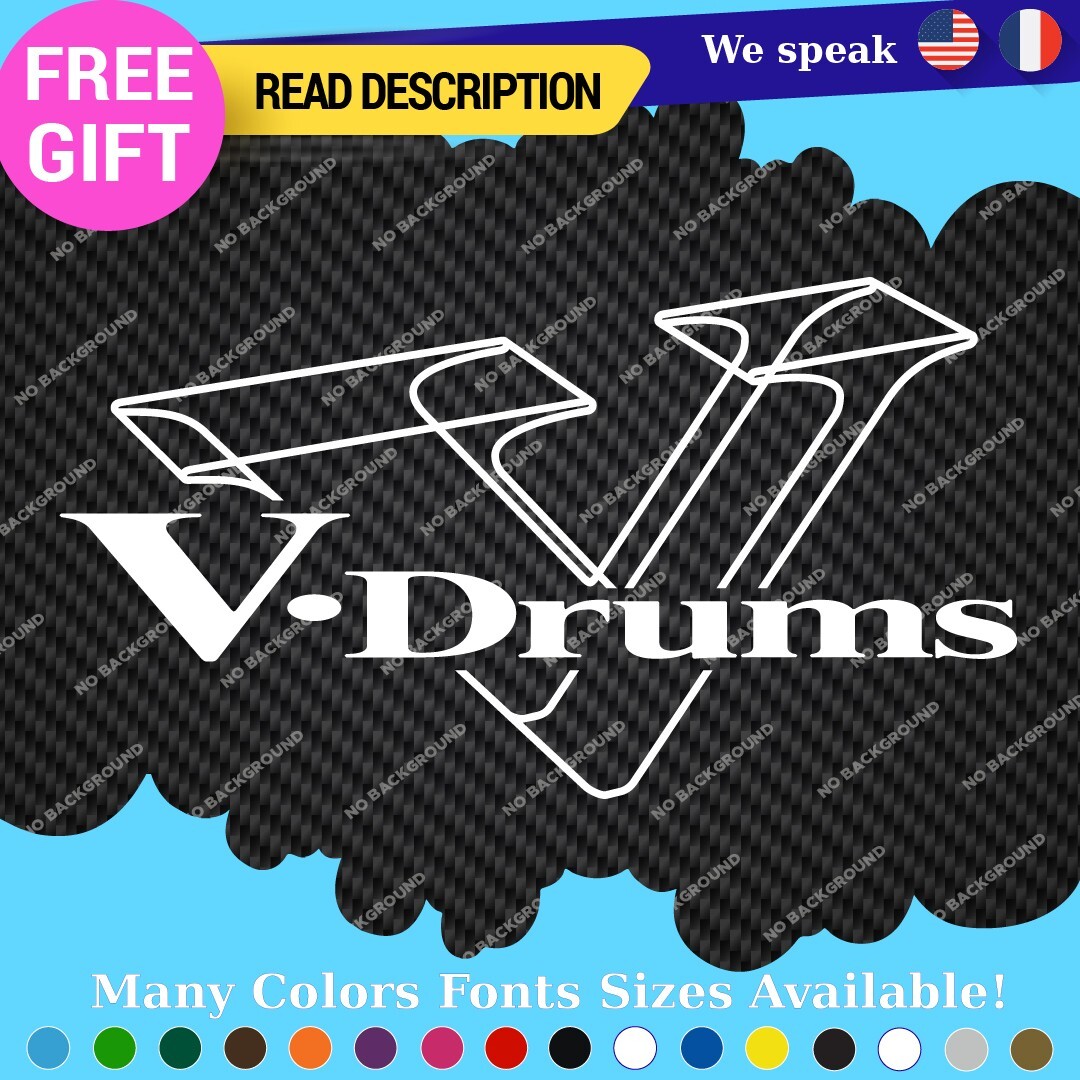 Fits V Drums Decals Stickers Vinyl Replacement Band Percussion Bass V Drum 297353865235 Fits V-Drums Decals Stickers Vinyl Replacement Band Percussion Bass V Drum - Image 1