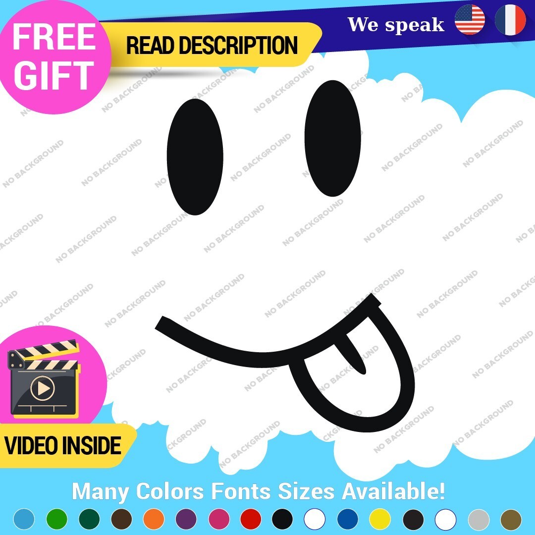 Smile Smiley Face Sticker Decal Vinyl Emoji Tongue Funny 297431430255 Smile Smiley Face Sticker Decal Vinyl Emoji Tongue Funny - Image 1