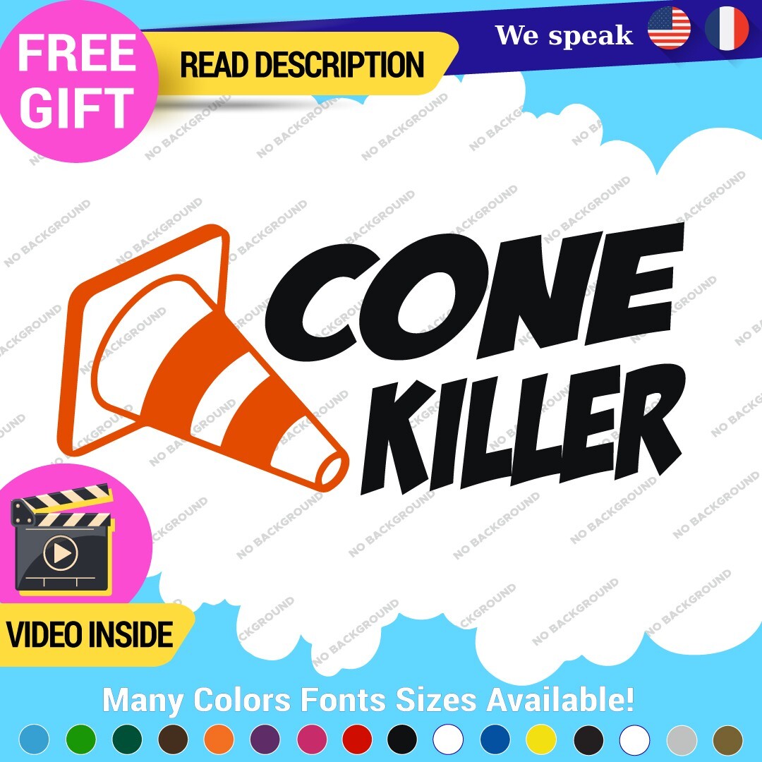 Cone Killer Decals Stickers Vinyl Drift Jdm Euro Car Road Lowered Race Truck 297365705865 Cone Killer Decals Stickers Vinyl Drift Jdm Euro Car Road Lowered Race Truck - Image 1