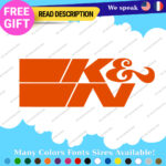 Fits K&N Orange Decals Stickers Vinyl K and N & Filter Nascar racing Turbo