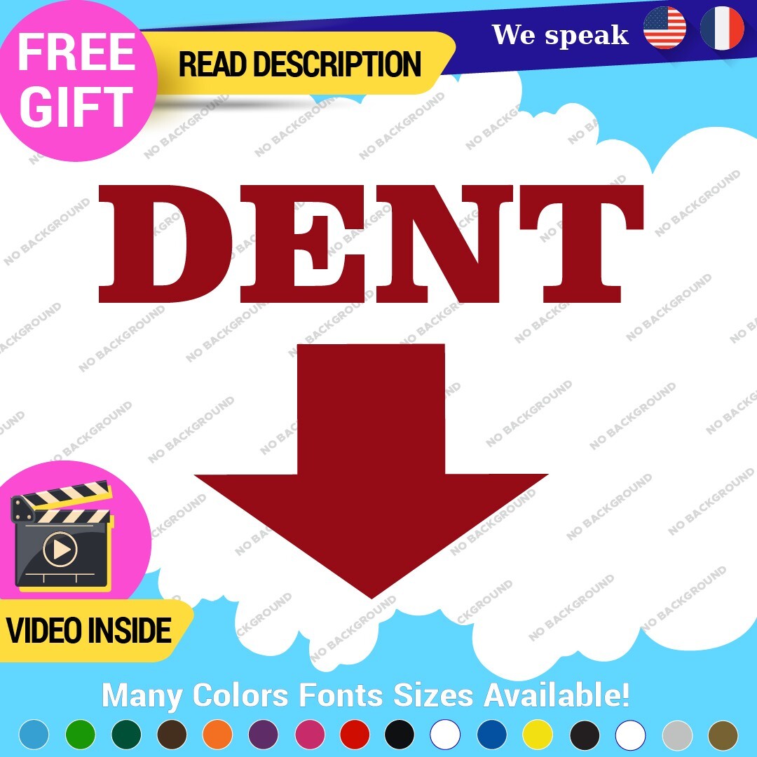 Dent Here Decal Sticker Vinyl Euro JDM Low Ride Drift Car Damage Scratch Repair 297365759185 Dent Here Decal Sticker Vinyl Euro JDM Low Ride Drift Car Damage Scratch Repair - Image 1