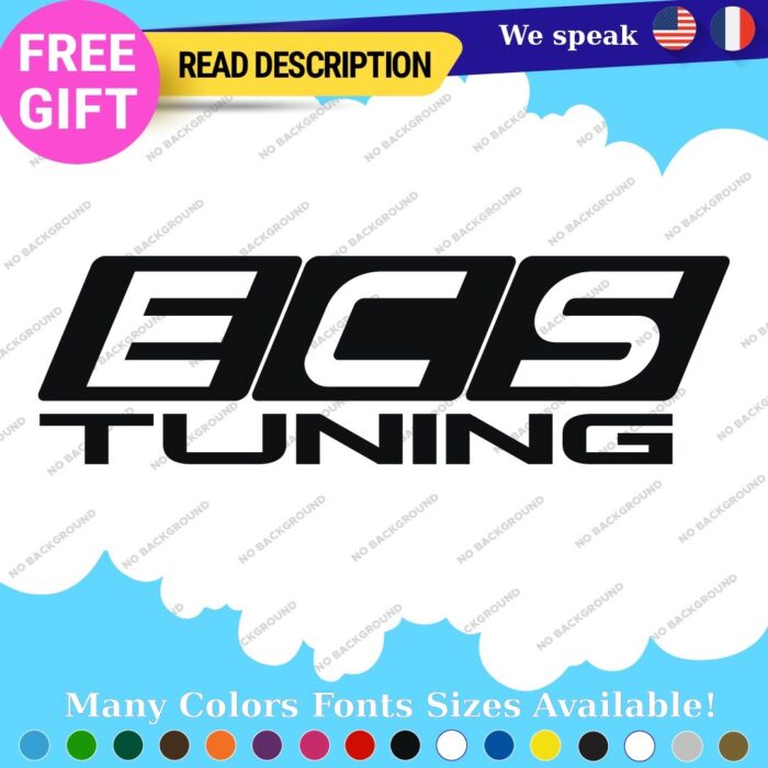 Fits  ECS Tuning Wheel Stickers Vinyl Exhaust Pipe Turbo Spacer Set - Image 3