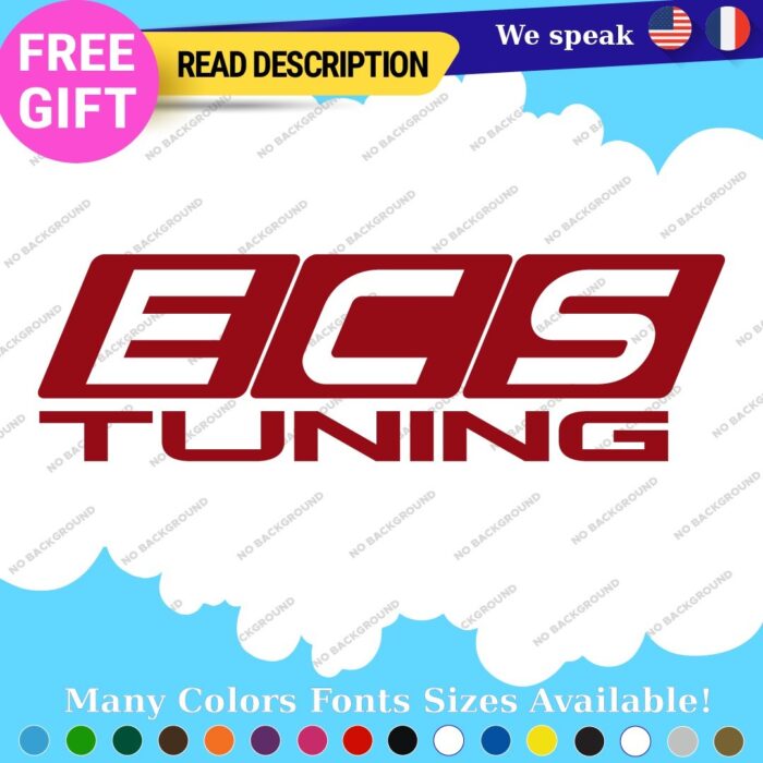 Fits  ECS Tuning Wheel Stickers Vinyl Exhaust Pipe Turbo Spacer Set - Image 4