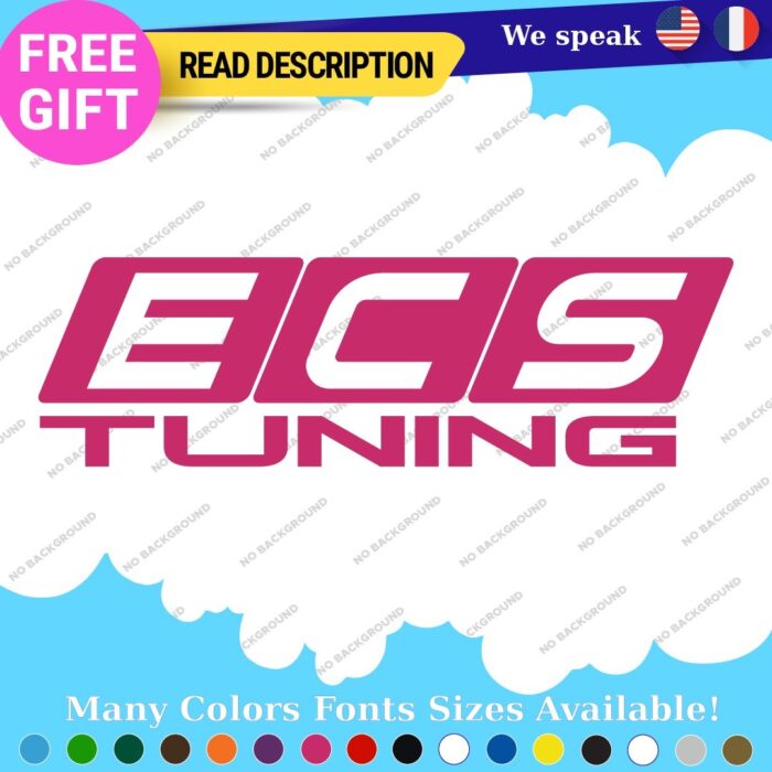 Fits  ECS Tuning Wheel Stickers Vinyl Exhaust Pipe Turbo Spacer Set - Image 6
