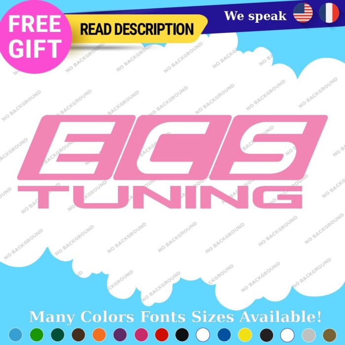 Fits  ECS Tuning Wheel Stickers Vinyl Exhaust Pipe Turbo Spacer Set - Image 7