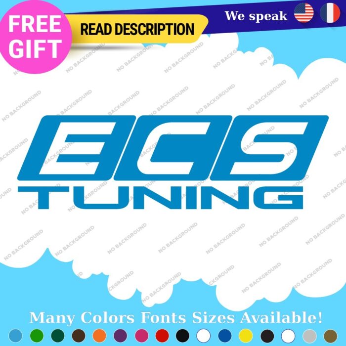 Fits  ECS Tuning Wheel Stickers Vinyl Exhaust Pipe Turbo Spacer Set - Image 8