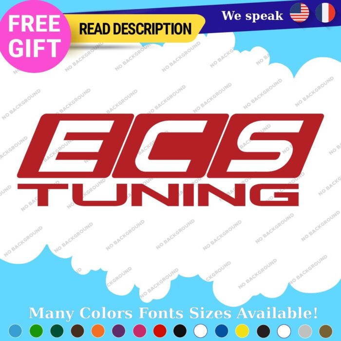 Fits  ECS Tuning Wheel Stickers Vinyl Exhaust Pipe Turbo Spacer Set - Image 1