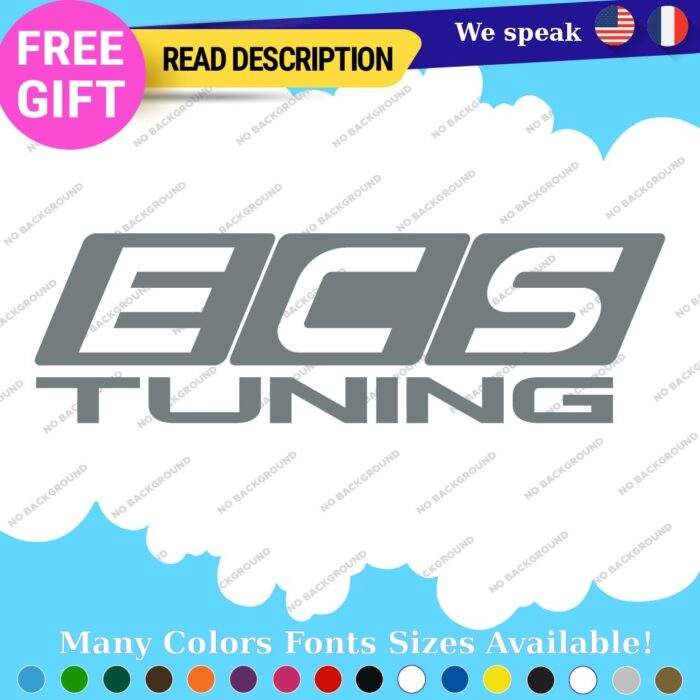 Fits  ECS Tuning Wheel Stickers Vinyl Exhaust Pipe Turbo Spacer Set - Image 10