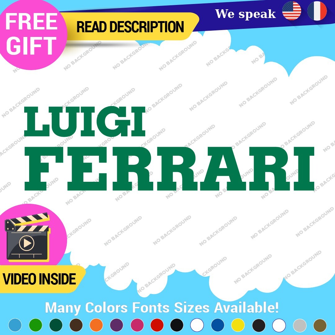 Fits Luigi Ferrari Vintage Decals Stickers Vinyl Die  Sport Car Racing Formula 1 - Image 11