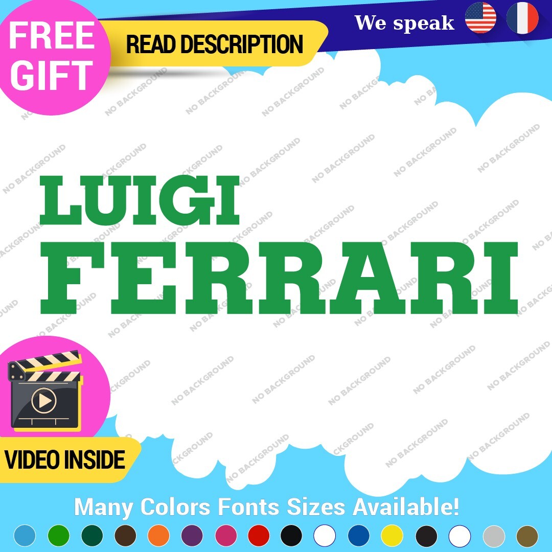 Fits Luigi Ferrari Vintage Decals Stickers Vinyl Die  Sport Car Racing Formula 1 - Image 12