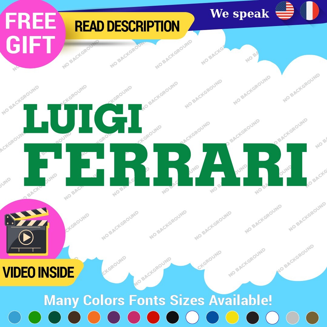 Fits Luigi Ferrari Vintage Decals Stickers Vinyl Die  Sport Car Racing Formula 1 - Image 13