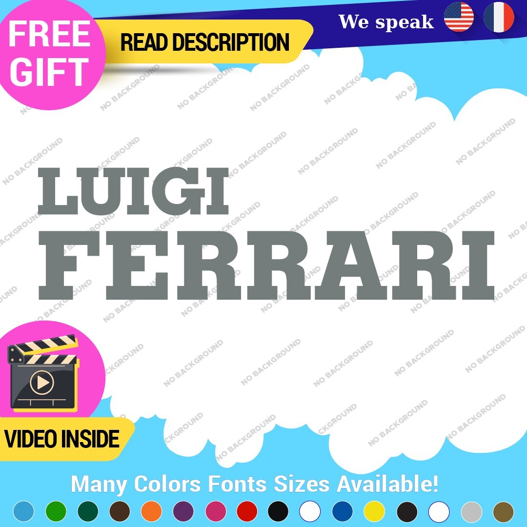 Fits Luigi Ferrari Vintage Decals Stickers Vinyl Die  Sport Car Racing Formula 1 - Image 14