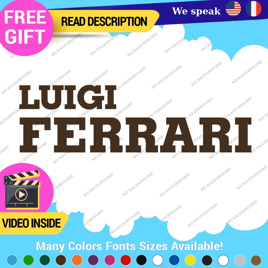 Fits Luigi Ferrari Vintage Decals Stickers Vinyl Die  Sport Car Racing Formula 1 - Image 15