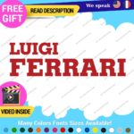 Fits Luigi Ferrari Vintage Decals Stickers Vinyl Die  Sport Car Racing Formula 1