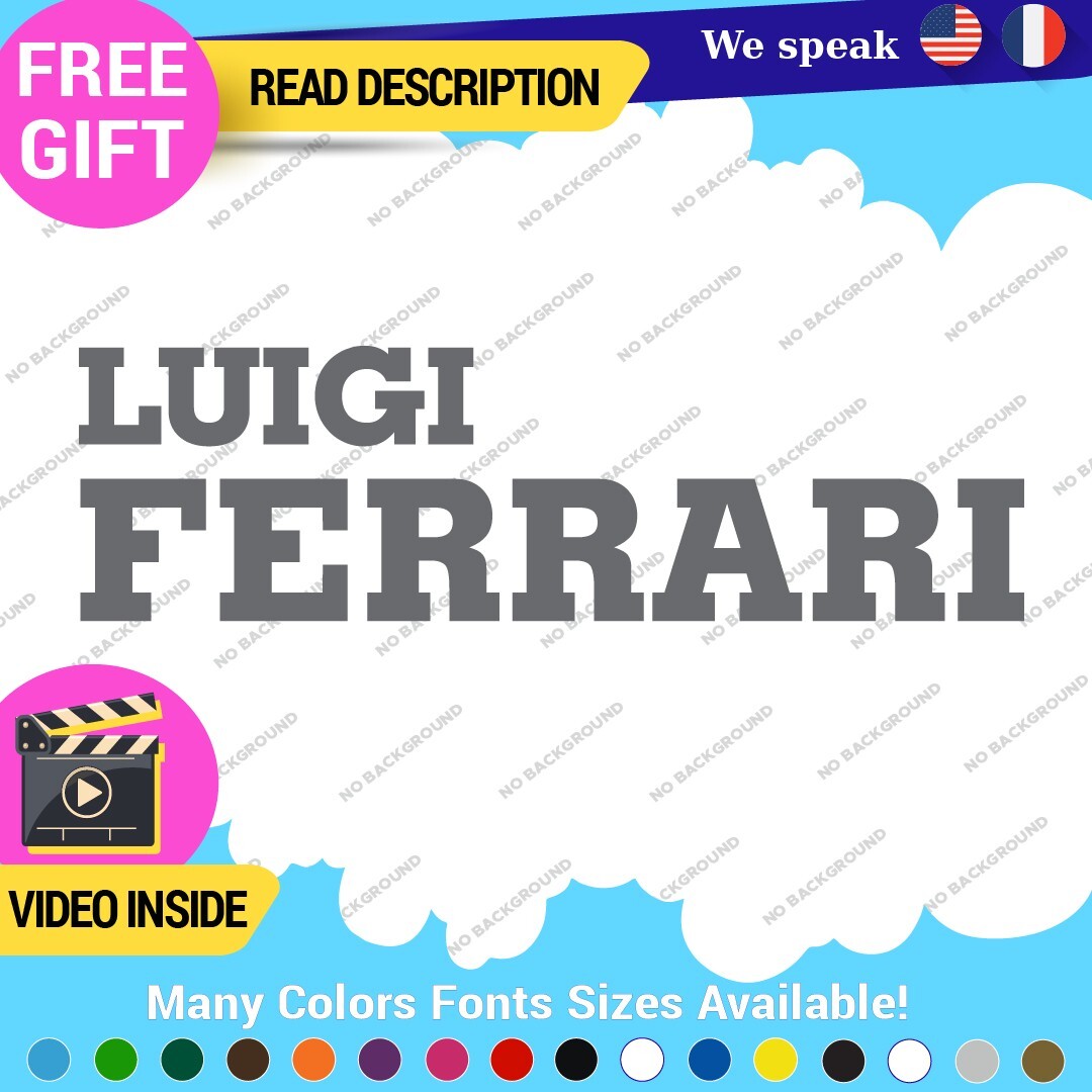 Fits Luigi Ferrari Vintage Decals Stickers Vinyl Die  Sport Car Racing Formula 1 - Image 17