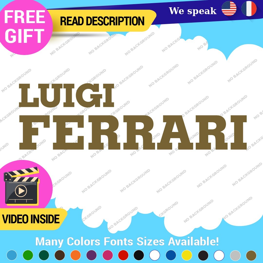 Fits Luigi Ferrari Vintage Decals Stickers Vinyl Die  Sport Car Racing Formula 1 - Image 18