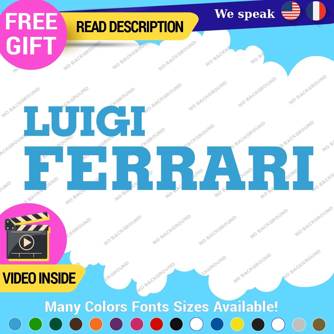 Fits Luigi Ferrari Vintage Decals Stickers Vinyl Die  Sport Car Racing Formula 1 - Image 20