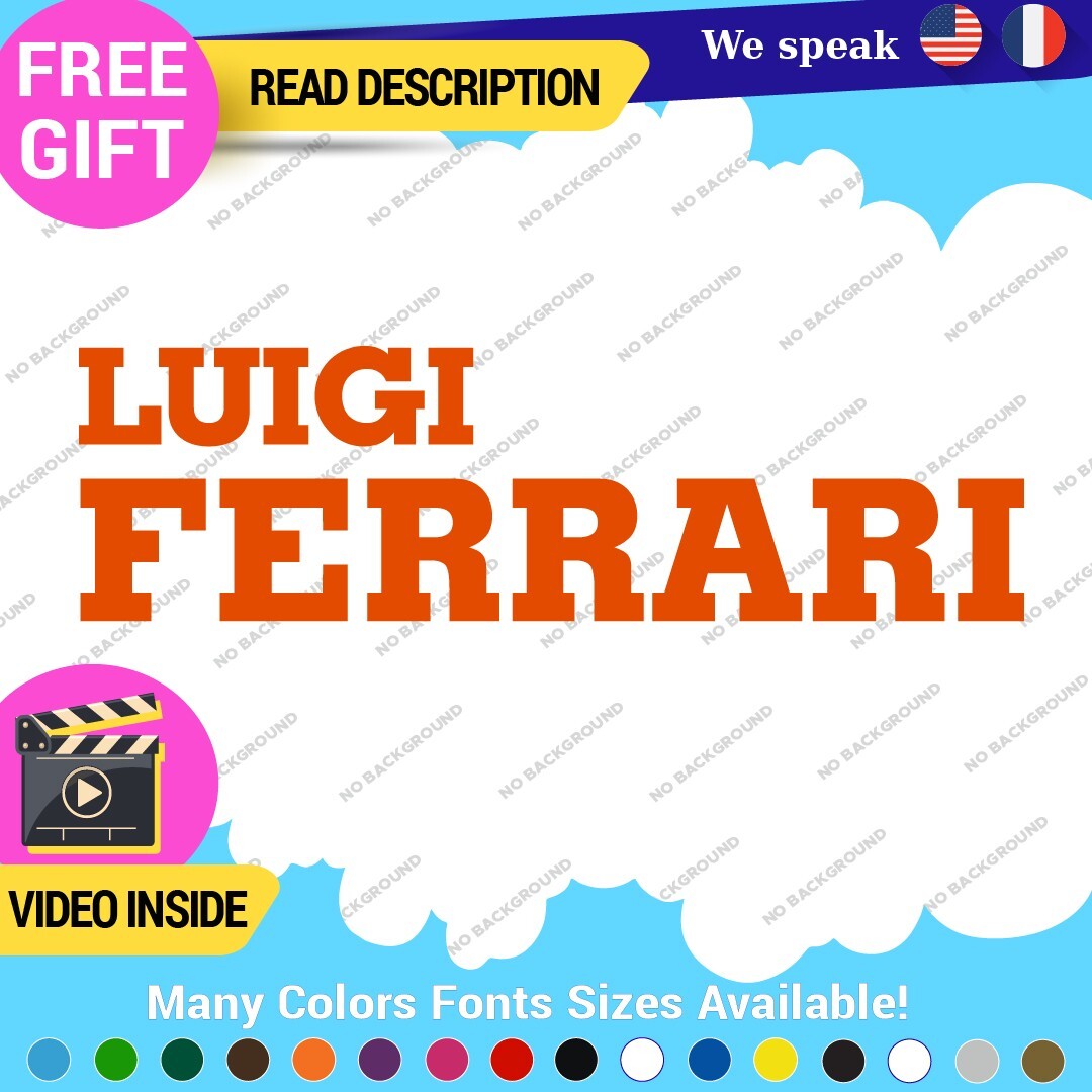 Fits Luigi Ferrari Vintage Decals Stickers Vinyl Die  Sport Car Racing Formula 1 - Image 3