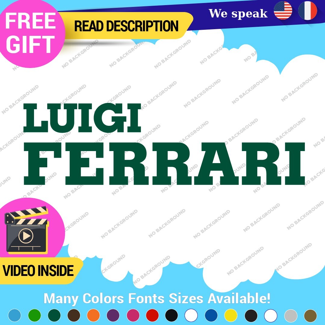 Fits Luigi Ferrari Vintage Decals Stickers Vinyl Die  Sport Car Racing Formula 1 - Image 21