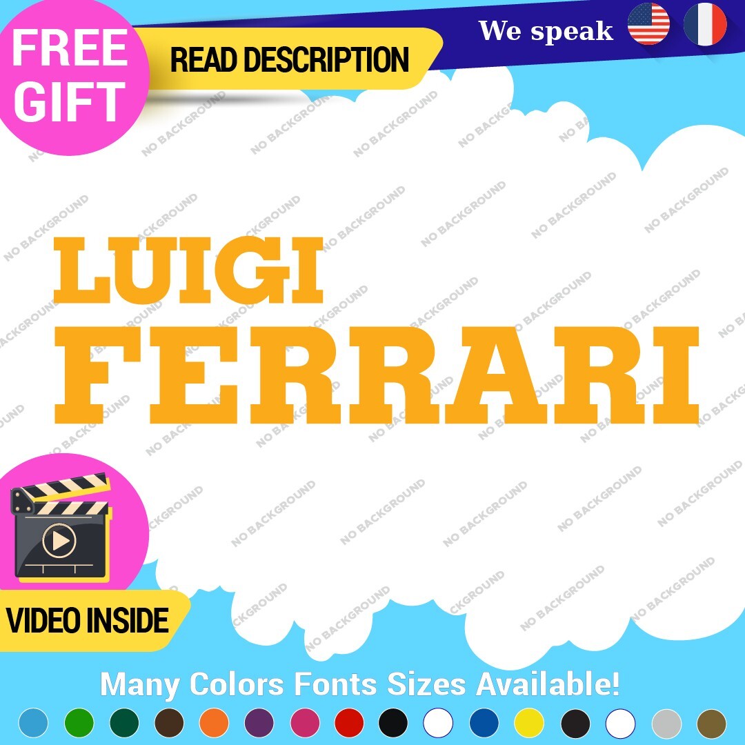 Fits Luigi Ferrari Vintage Decals Stickers Vinyl Die  Sport Car Racing Formula 1 - Image 22