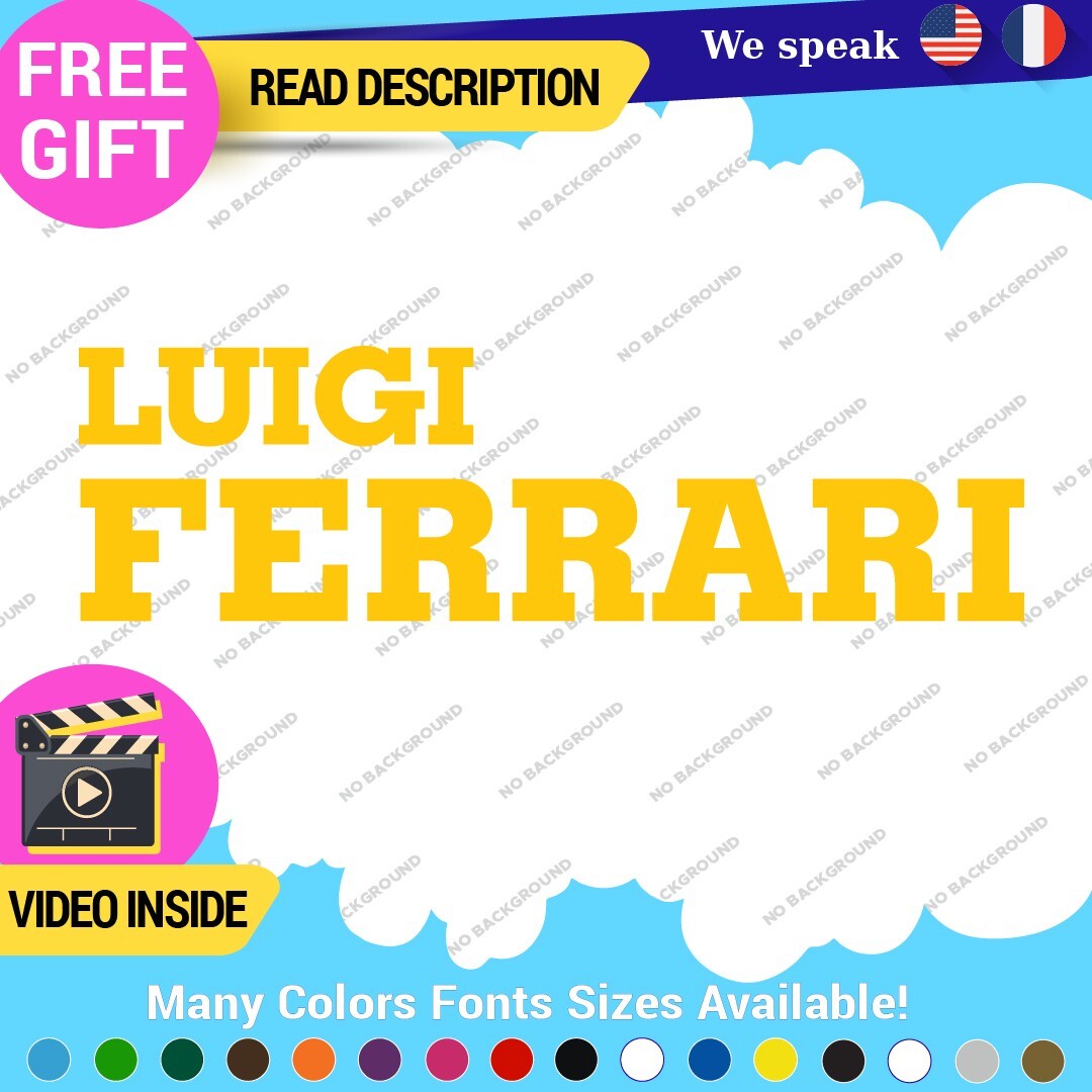 Fits Luigi Ferrari Vintage Decals Stickers Vinyl Die  Sport Car Racing Formula 1 - Image 25