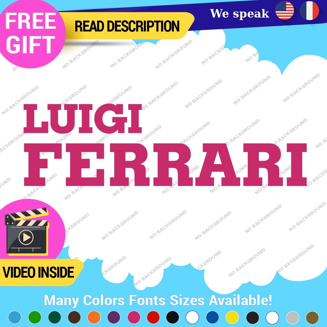 Fits Luigi Ferrari Vintage Decals Stickers Vinyl Die  Sport Car Racing Formula 1 - Image 4