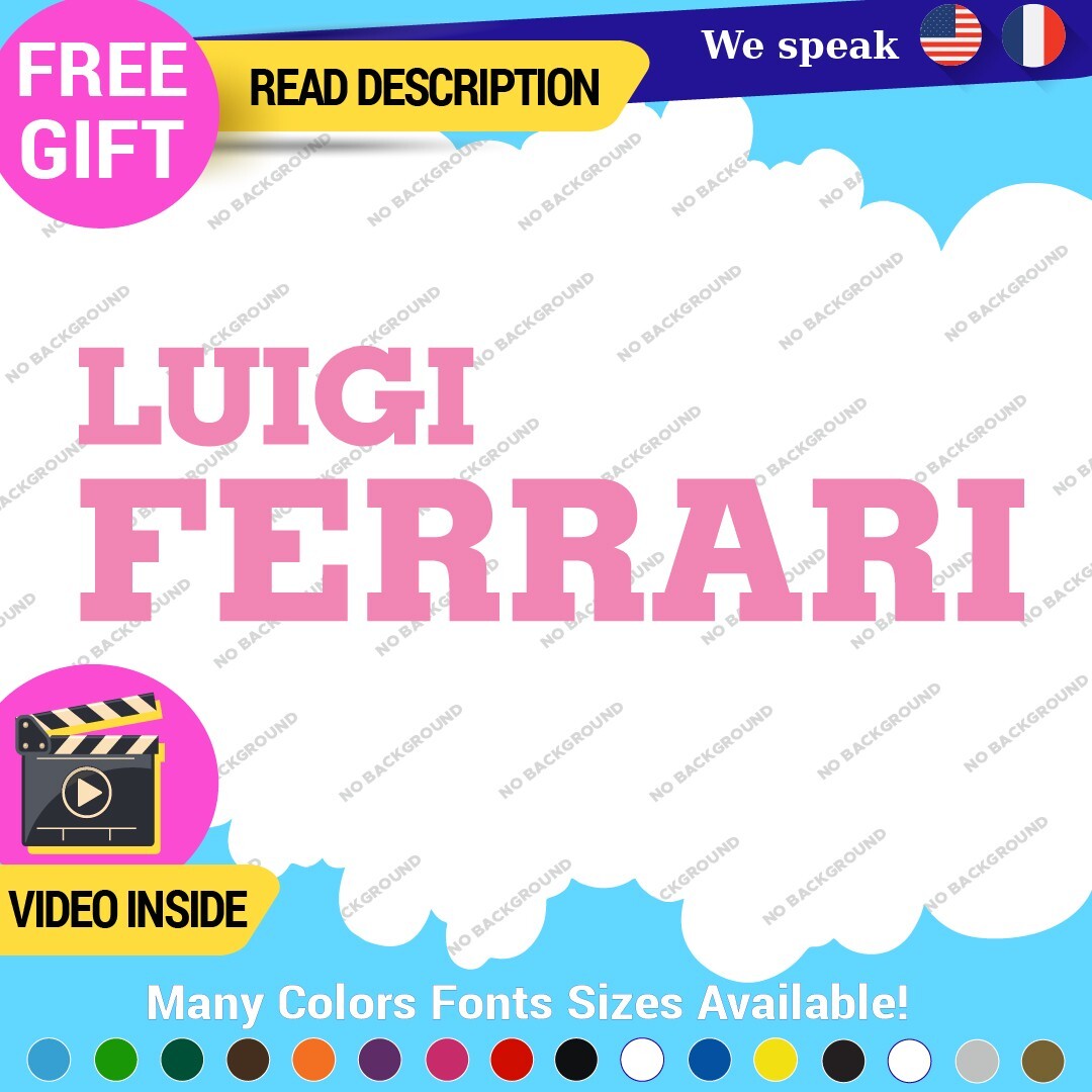 Fits Luigi Ferrari Vintage Decals Stickers Vinyl Die  Sport Car Racing Formula 1 - Image 5