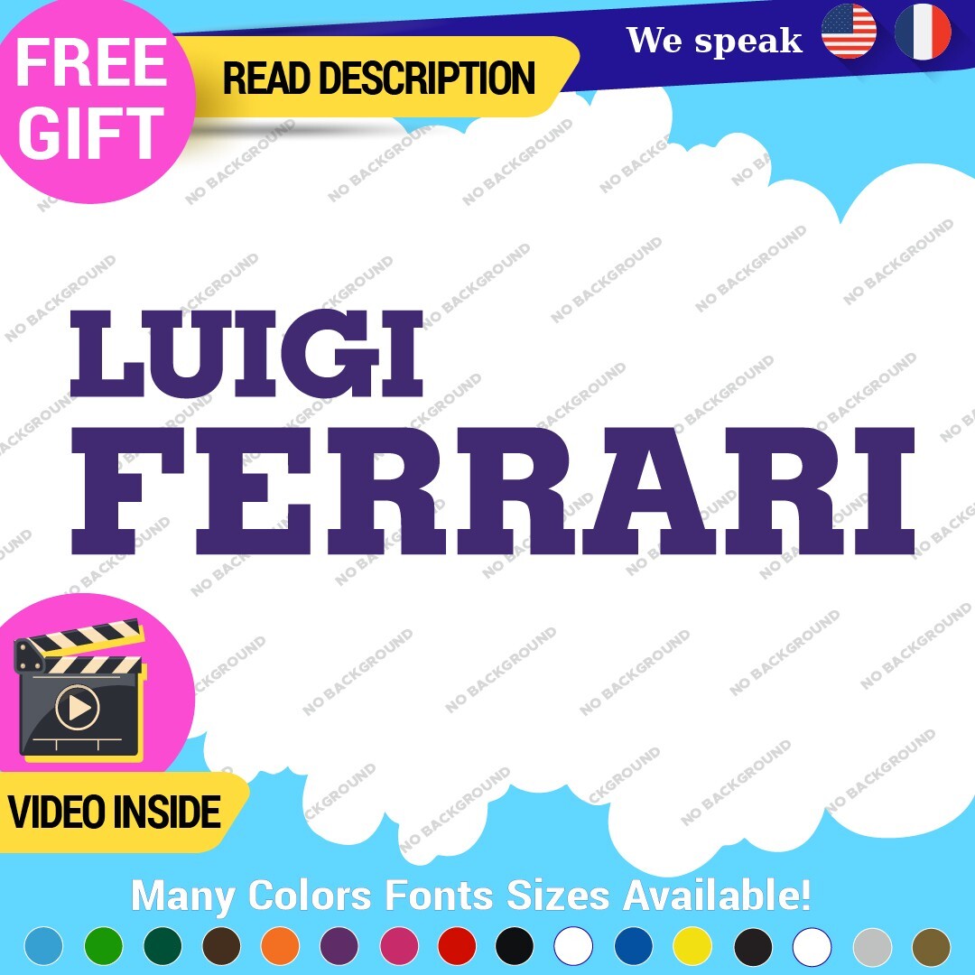 Fits Luigi Ferrari Vintage Decals Stickers Vinyl Die  Sport Car Racing Formula 1 - Image 6