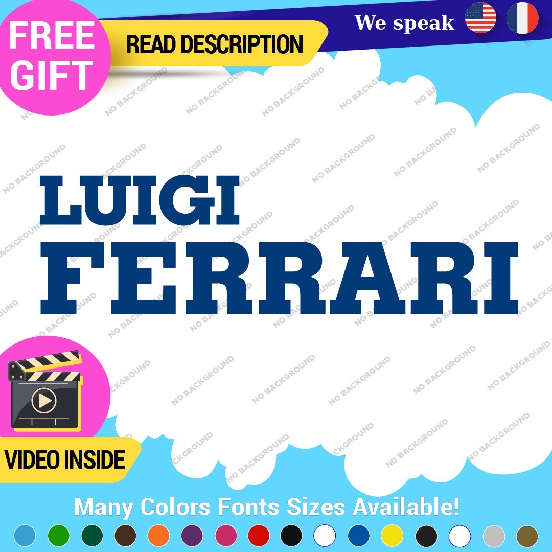 Fits Luigi Ferrari Vintage Decals Stickers Vinyl Die  Sport Car Racing Formula 1 - Image 8