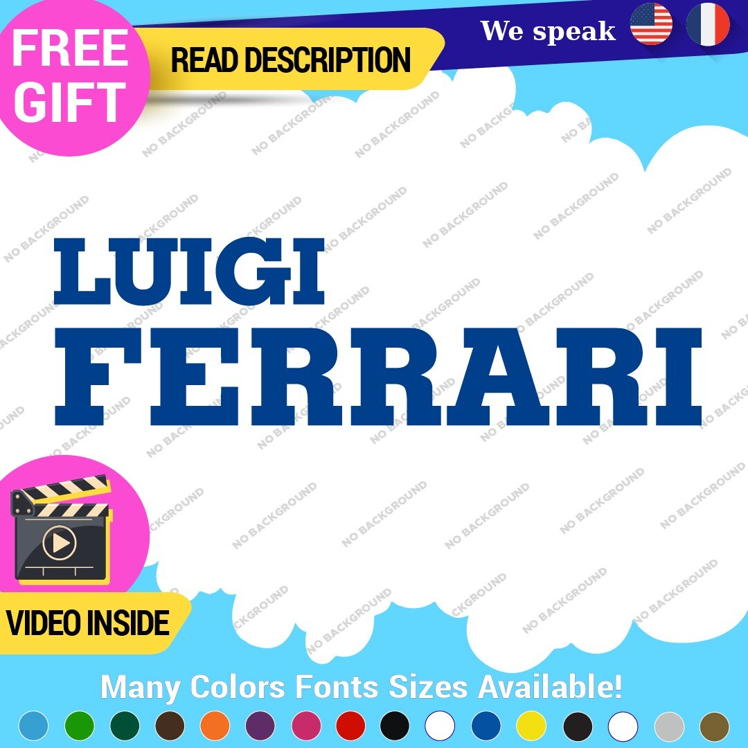Fits Luigi Ferrari Vintage Decals Stickers Vinyl Die  Sport Car Racing Formula 1 - Image 10