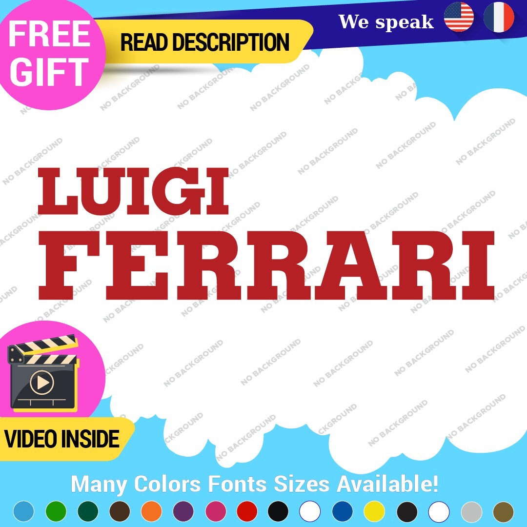 Fits Luigi Ferrari Vintage Decals Stickers Vinyl Die Sport Car Racing Formula 1 297353878836 Fits Luigi Ferrari Vintage Decals Stickers Vinyl Die Sport Car Racing Formula 1 - Image 1