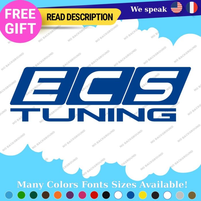 Fits  ECS Tuning Wheel Stickers Vinyl Exhaust Pipe Turbo Spacer Set - Image 19