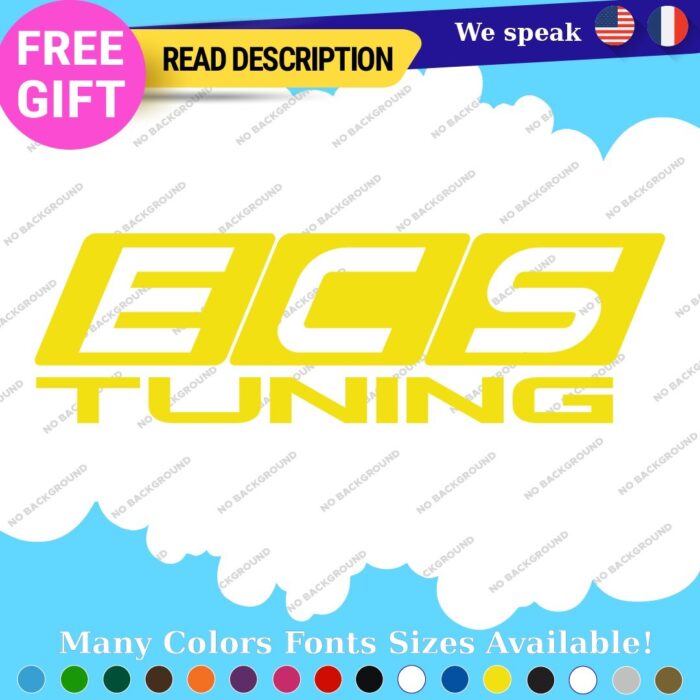 Fits  ECS Tuning Wheel Stickers Vinyl Exhaust Pipe Turbo Spacer Set - Image 15