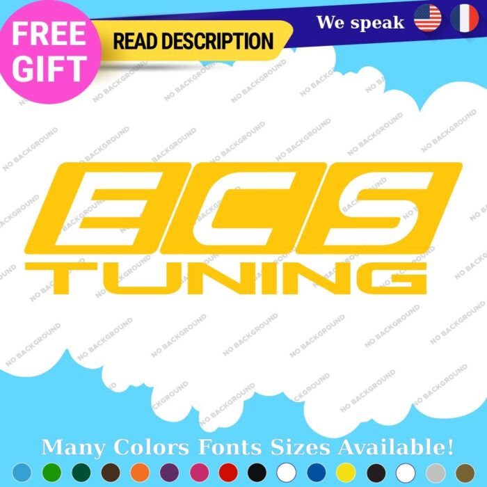 Fits  ECS Tuning Wheel Stickers Vinyl Exhaust Pipe Turbo Spacer Set - Image 14