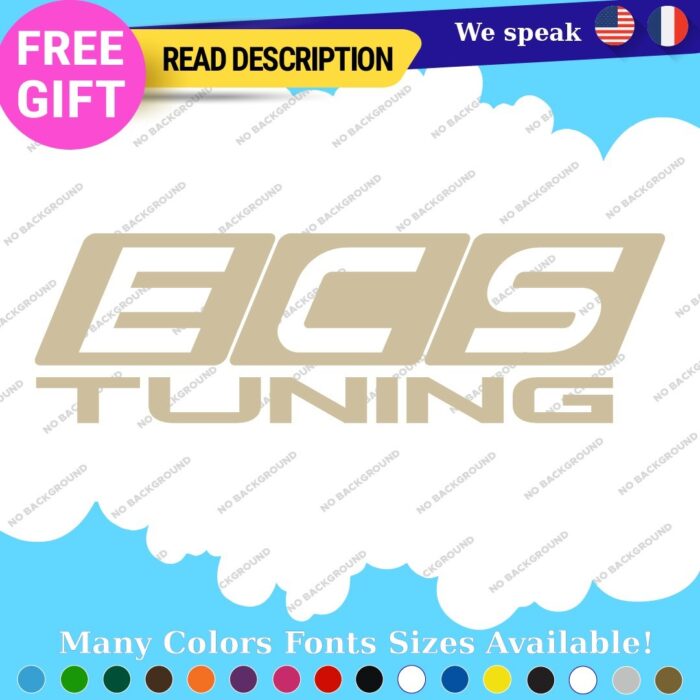 Fits  ECS Tuning Wheel Stickers Vinyl Exhaust Pipe Turbo Spacer Set - Image 23