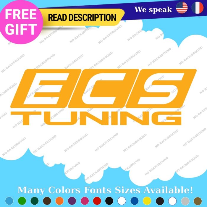 Fits  ECS Tuning Wheel Stickers Vinyl Exhaust Pipe Turbo Spacer Set - Image 27