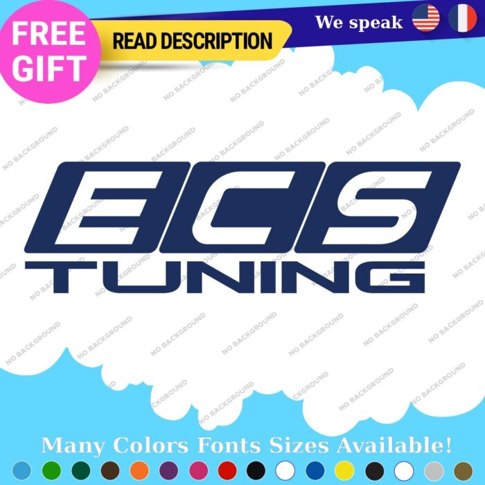Fits  ECS Tuning Wheel Stickers Vinyl Exhaust Pipe Turbo Spacer Set - Image 17
