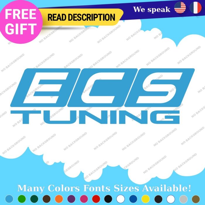 Fits  ECS Tuning Wheel Stickers Vinyl Exhaust Pipe Turbo Spacer Set - Image 25
