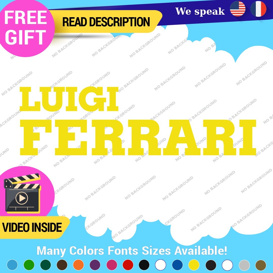 Fits Luigi Ferrari Vintage Decals Stickers Vinyl Die  Sport Car Racing Formula 1 - Image 26