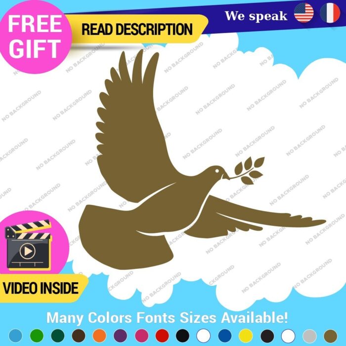 Dove Jesus Faith Decal Sticker Vinyl God  Bless Bible Peace Lord Christian Love - Image 23