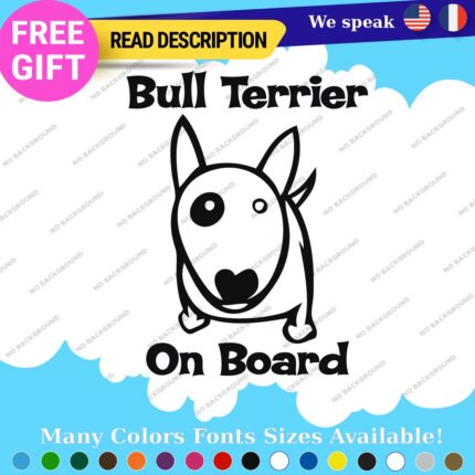 Fit Bull Terrier Board Sticker Decal Vinyl Baby Dog Mom Car Doggy K9 Paw Pet Fur