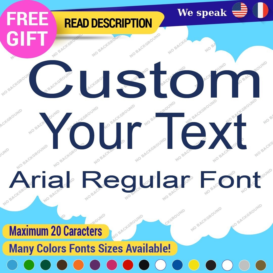 Custom Text Name Arial Fonts Lettering Die Cut Decals Vinyl Sticker 651 Regular 297309347407 Custom Text Name Arial Fonts Lettering Die Cut Decals Vinyl Sticker 651 Regular - Image 1
