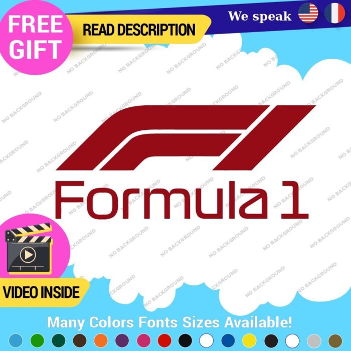 Fits Formula One 1 Decal Sticker Vinyl Legend Grand Prix Race Racing F1 Car - Image 1
