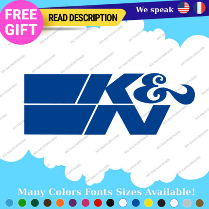Fits K&N Decals Stickers Vinyl K and N & Filter  Nascar racing Turbo Performance