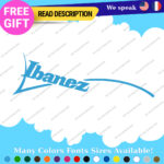 Fits Purple Ibanez Decals Stickers Vinyl Swoosh Jem Headstock Old  Amp Guitar - Image 24