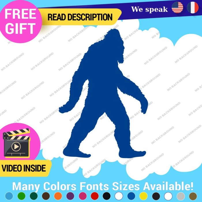 Bigfoot Yeti  Walking  Decals Stickers Vinyl  Silouhette Beard Sasquatch Walk - Image 19