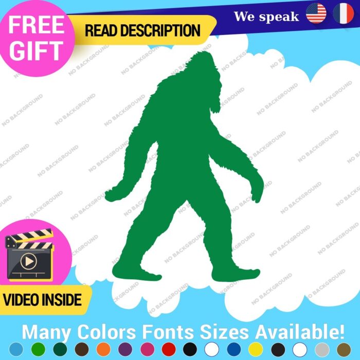 Bigfoot Yeti  Walking  Decals Stickers Vinyl  Silouhette Beard Sasquatch Walk - Image 21