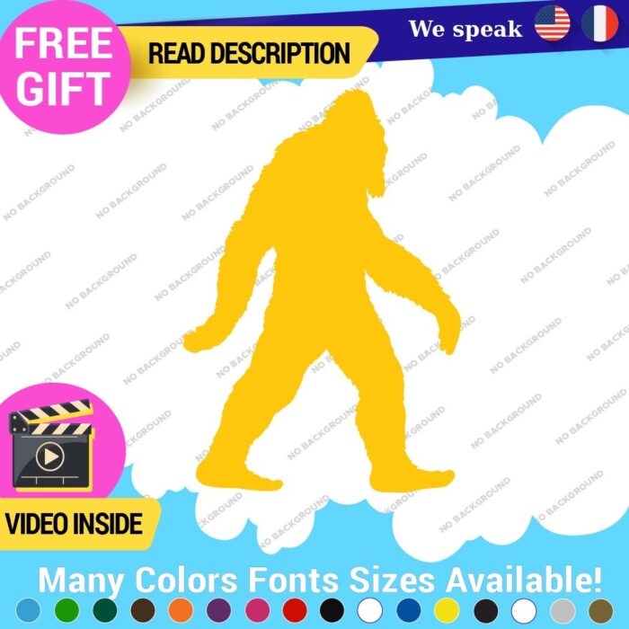 Bigfoot Yeti  Walking  Decals Stickers Vinyl  Silouhette Beard Sasquatch Walk - Image 14